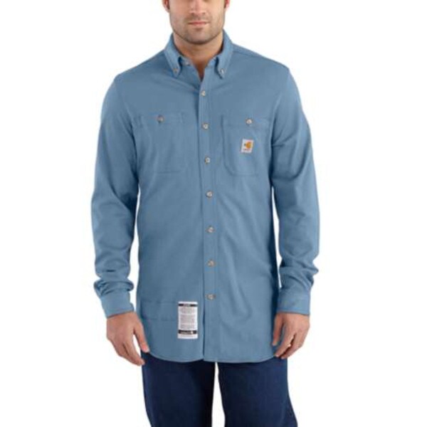 Carhartt FR Force Cotton Hybrid Shirt in Medium Blue